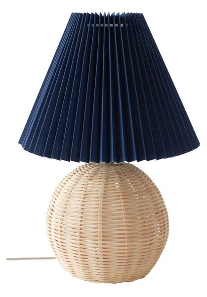 Синя/в естествен цвят ратанова настолна лампа (височина 36 cm) Sisal – Jotex