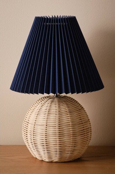 Синя/в естествен цвят ратанова настолна лампа (височина 36 cm) Sisal – Jotex