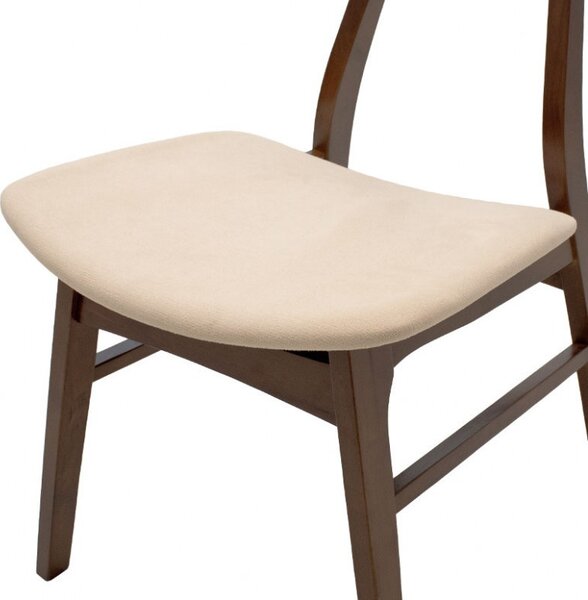Комплект маса и столове Benson-Orlean 7 части тъмен орех - бежов 150x90x75 см