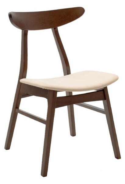Комплект маса и столове Benson-Orlean 7 части тъмен орех - бежов 150x90x75 см