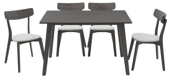 Комплект маса и столове Benson-Toto 5 части сив рустик 120x75x75 см