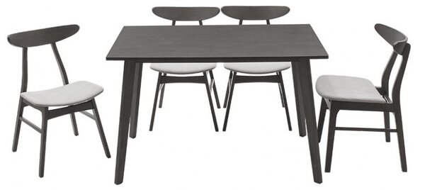 Комплект маса и столове Benson-Orlean 5 части сив рустик 120x75x75 см