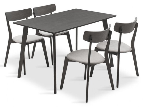 Комплект маса и столове Benson-Toto 5 части сив рустик 120x75x75 см