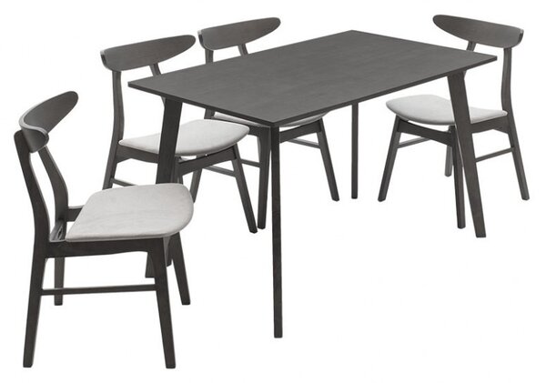 Комплект маса и столове Benson-Orlean 5 части сив рустик 120x75x75 см