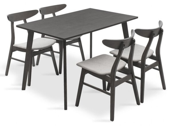 Комплект маса и столове Benson-Orlean 5 части сив рустик 120x75x75 см