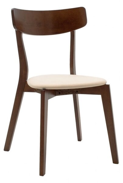 Комплект маса и столове Benson-Toto 7 части тъмен орех - бежов 150x90x75 см