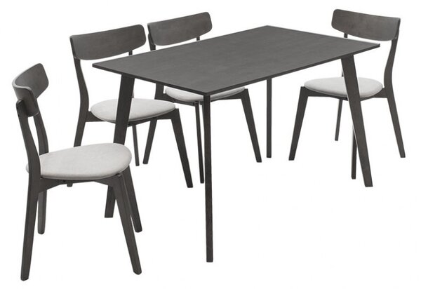 Комплект маса и столове Benson-Toto 5 части сив рустик 120x75x75 см