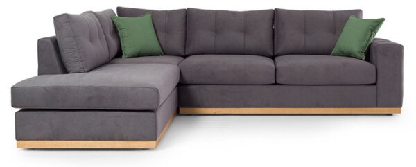 Ъглов диван десен ъгъл Бостън тъмен сив - Натурален 280x225x95 см