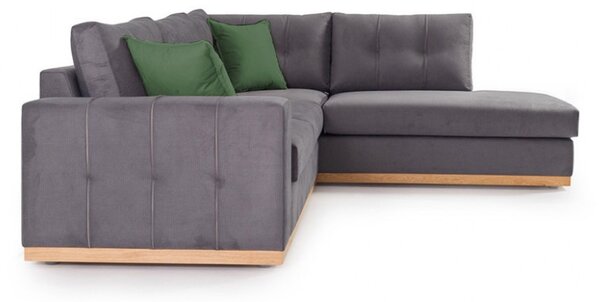 Ъглов диван ляв ъгъл Бостън тъмен сив - Натурален 280x225x95 см