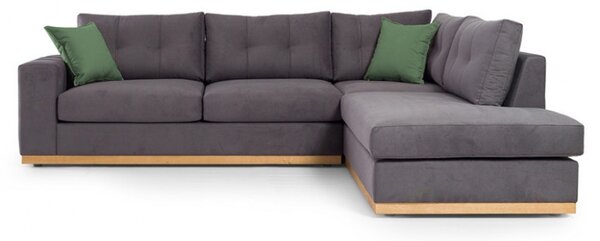 Ъглов диван ляв ъгъл Бостън тъмен сив - Натурален 280x225x95 см