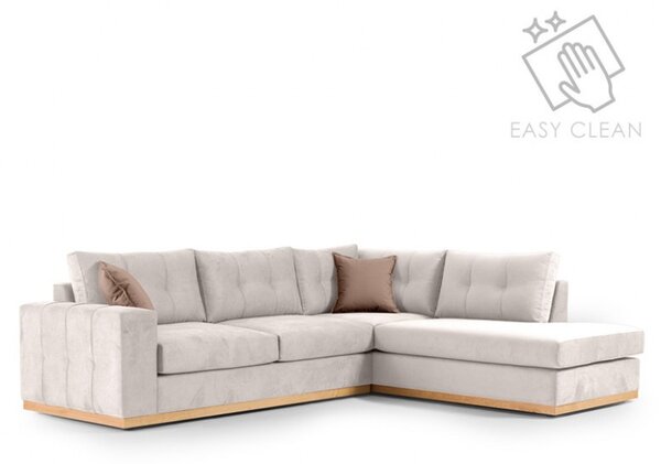 Ъглов диван ляв ъгъл Бостън крем - мокка - натурален 280x225x95 см