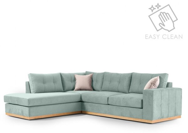 Ъглов диван десен Бостън Сиел - Крем - Натурален 280x225x95 см