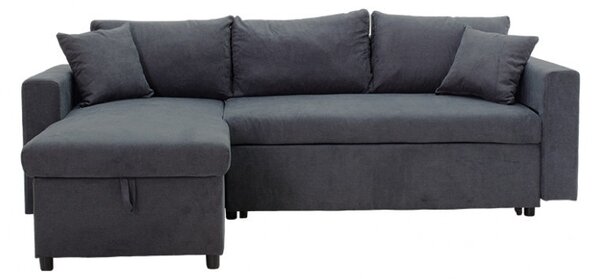 Ъглов диван Лилиан антрацит 225x148x81 см