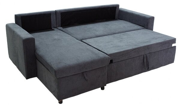Ъглов диван Лилиан антрацит 225x148x81 см