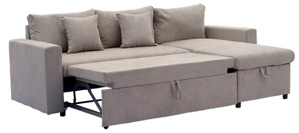 Ъглов диван Лилиан бежов 225x148x81 см