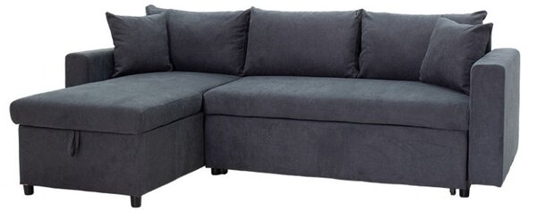 Ъглов диван Лилиан антрацит 225x148x81 см