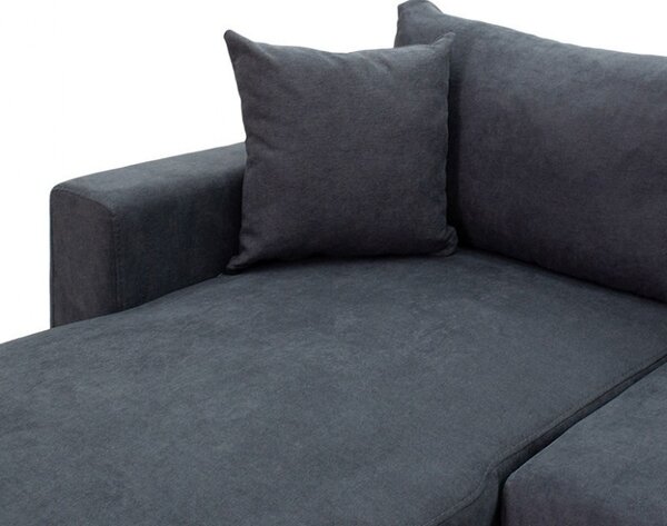 Ъглов диван Лилиан антрацит 225x148x81 см