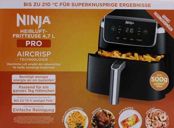 Фритюрник с горещ въздух Ninja AF140EU, 1750W, 4.7 L, черен