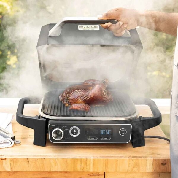 Електрическа скара Ninja OG701EU Woodfire, 2400W, сива