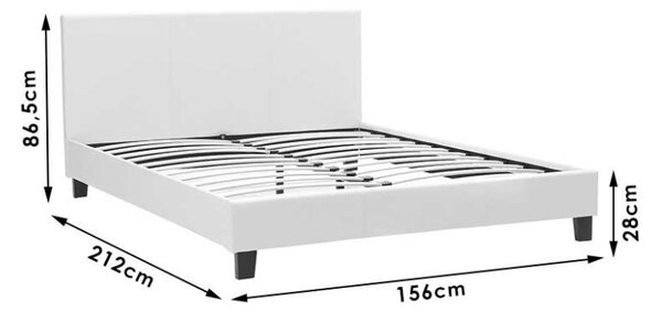 Двойно легло 150x200 см Nevil 3134 Тъмен сив