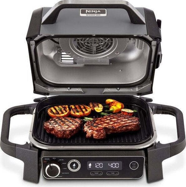 Електрическа скара Ninja OG701EU Woodfire, 2400W, сива