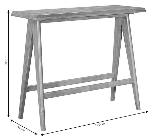 Бар маса Winslow от гума дърво, цвят орех 120x45x100см