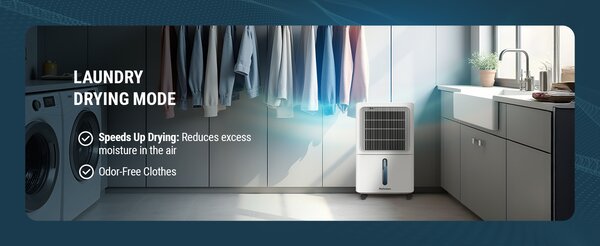 Обезвлажнител за въздух Rohnson, R-91812, 160W, до 45 м2, бял