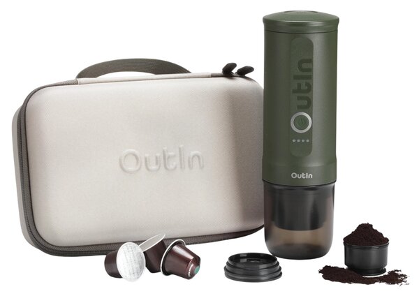 Преносима кафемашина Outin Nano, Forest Green + Калъф