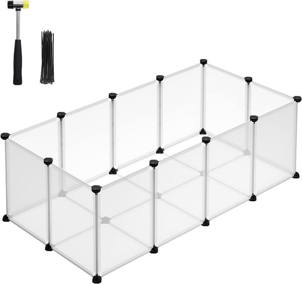 Модулно заграждение за домашни любимци, Songmics, бяло, 125x63x42 см