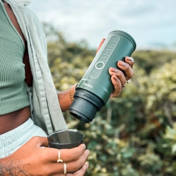 Преносима кафемашина Outin Nano, Forest Green + Калъф