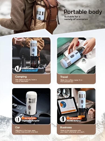 Преносима кафемашина HiBREW H4A – premium, 3 в 1, бяла