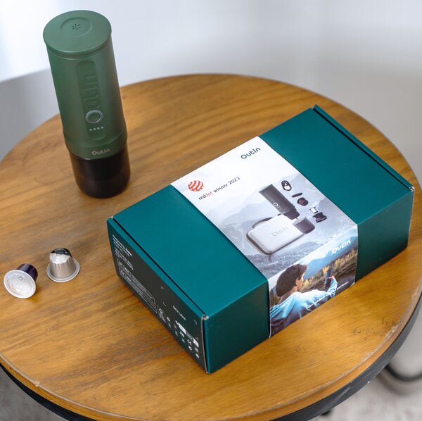 Преносима кафемашина Outin Nano, Forest Green + Калъф