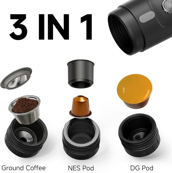 Преносима кафемашина HiBREW H4A – premium, 3 в 1, черна