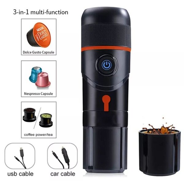 Преносима кафемашина HiBREW H4 Basic, 3 в 1, черна