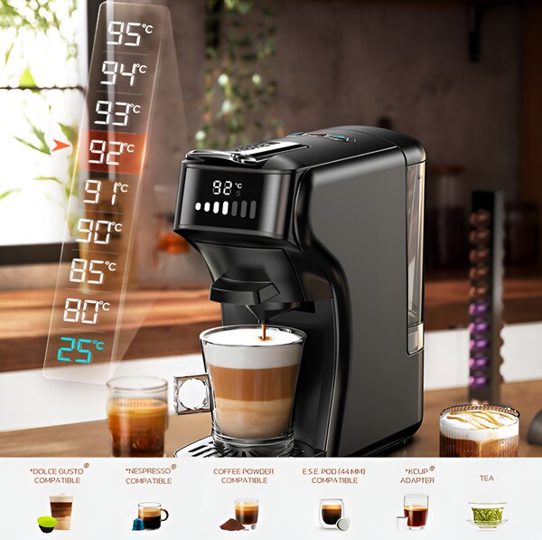 Мултифункционална кафемашина HiBREW H1B, 5 в 1, черна