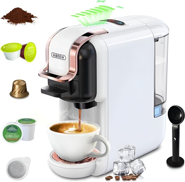 Мултифункционална кафемашина HiBREW H2B, 5 в 1, бяла