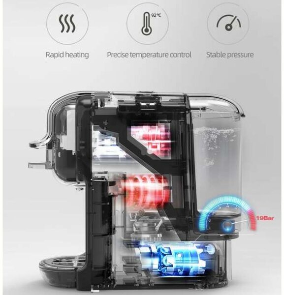 Мултифункционална кафемашина HiBREW H2B, 5 в 1, черна