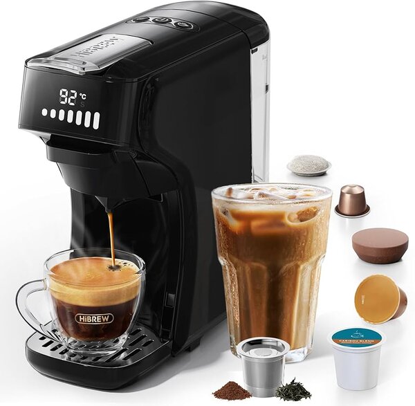 Мултифункционална кафемашина HiBREW H1B, 5 в 1, черна