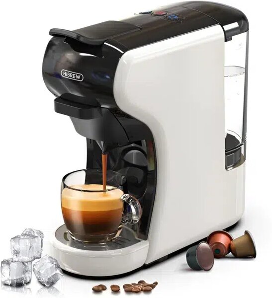 Мултифункционална кафемашина HiBREW H1A, 4 в 1, бяла