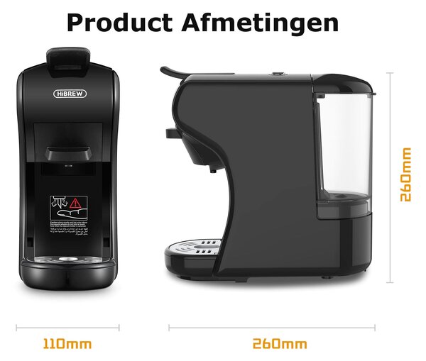 Мултифункционална кафемашина HiBREW H1A, 4 в 1, черна