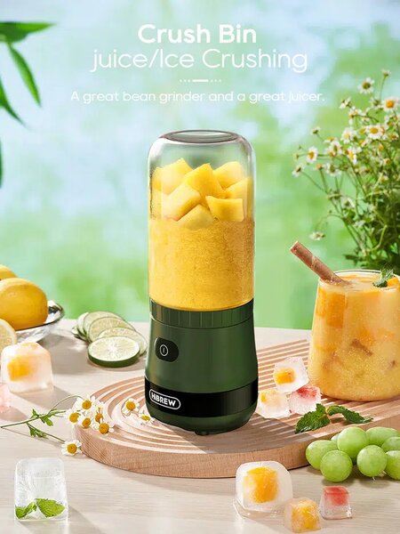 Преносима електрическа кафемелачка HiBrew G2, 3 в 1, зелена