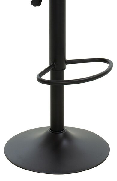 Бар стол Balina с регулируема височина черен PU кожа и метал черен 52x53x89 cm