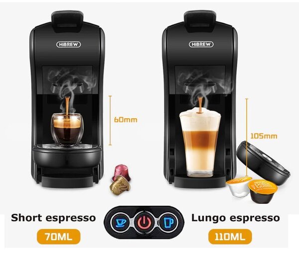 Мултифункционална кафемашина HiBREW H1A, 4 в 1, черна
