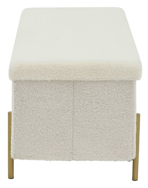 Табуретка Ziwel с покривало Teddy white gold 80x40x40 cm