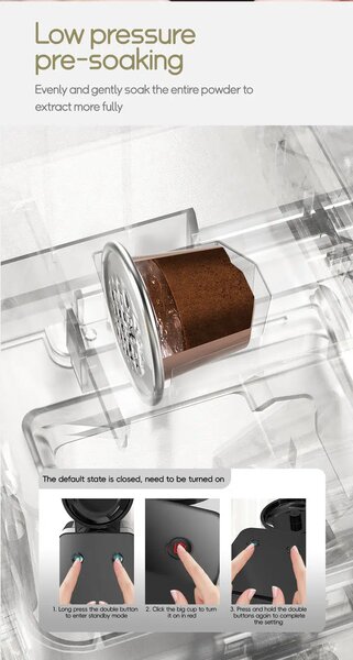 Кафемашина за еспресо HiBrew H15, черна