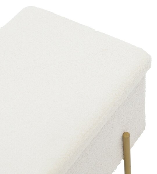 Табуретка Ziwel с покривало Teddy white gold 80x40x40 cm