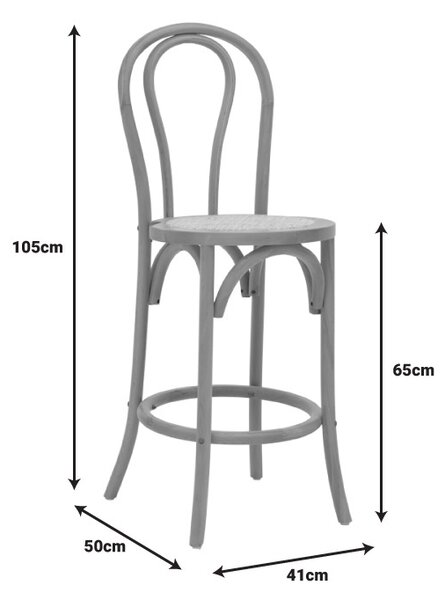 Бар стол Thonet от естествена букова дървесина 41x50x105 cm