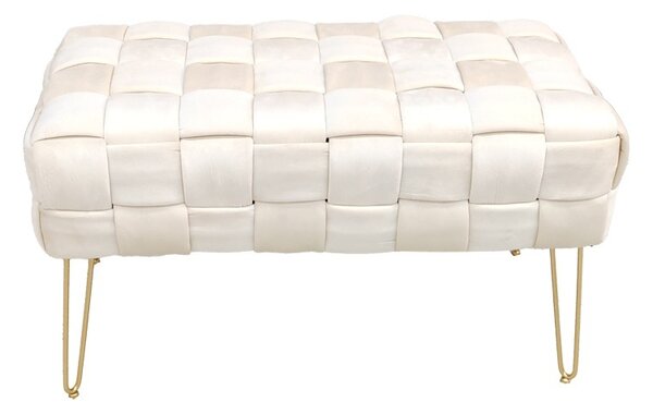 Табуретка Wenzo бежов велур 82x43x46 cm