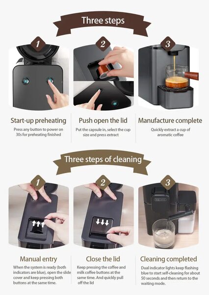 Кафемашина за еспресо HiBrew H15, черна