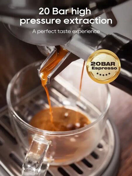 Кафемашина за еспресо HiBrew H10B, 20 бара, сива